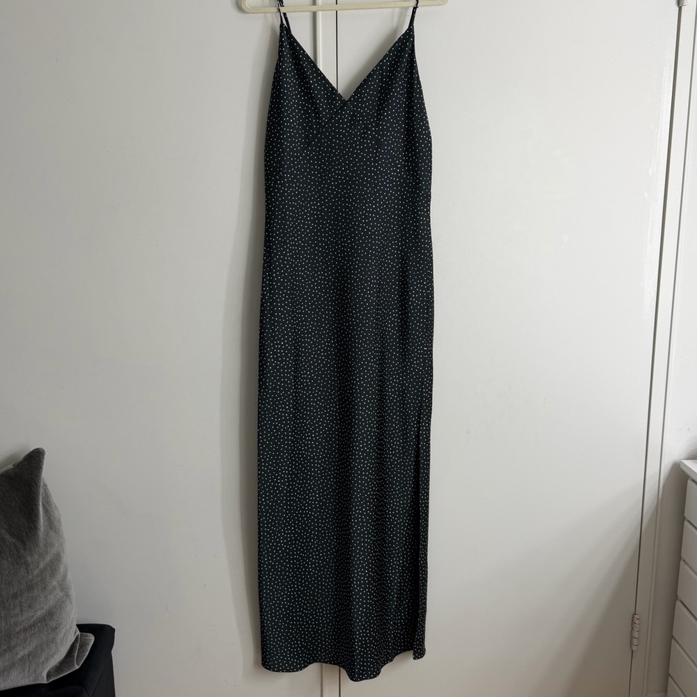 rag & bone navy polka dot silk slip dress